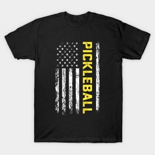 Pickleball American Flag Patriotic USA Flag T-Shirt